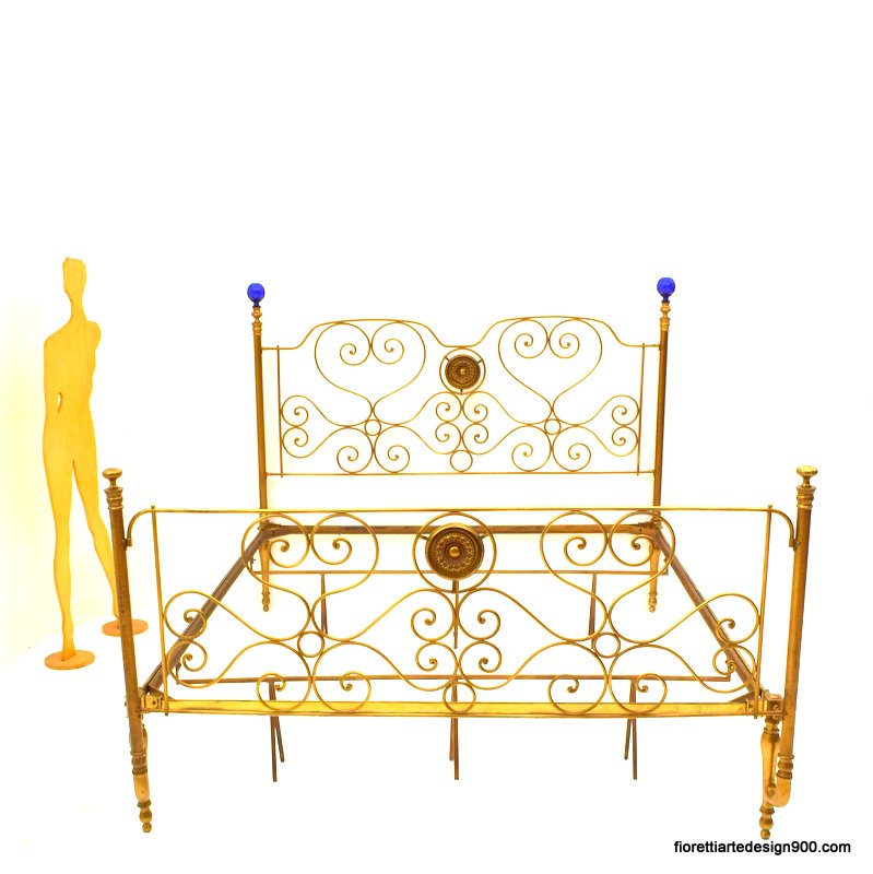 Letto in Ottone Bed Brass Bedroom Antiques - Clicca l'immagine per chiudere